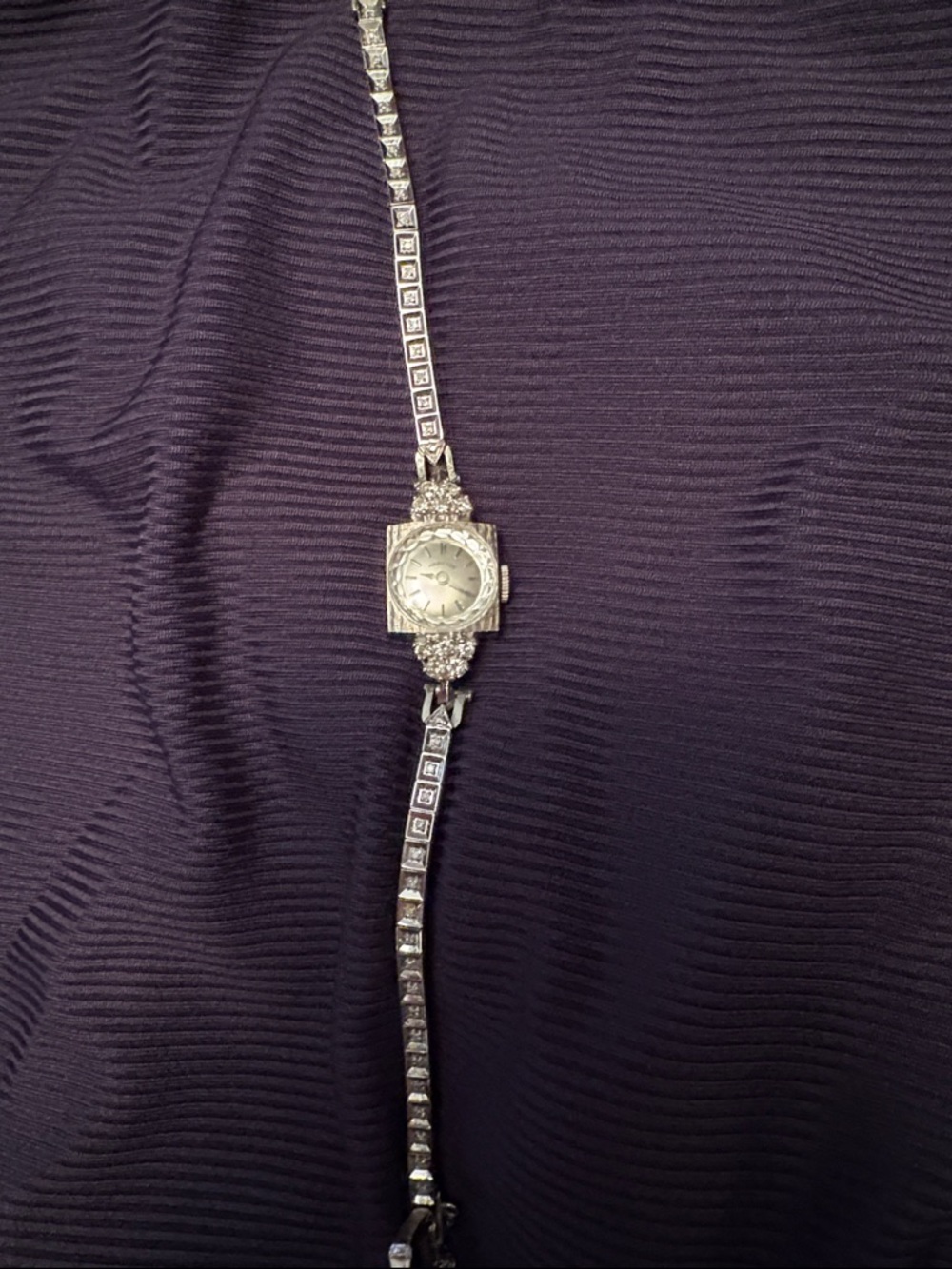 Vintage Hamilton Women's 14K Dress Watch with Crystal Accents - Picture 7 of 9